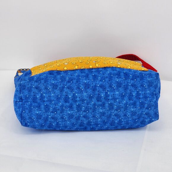 Handmade Chicken Hens Blue Red Large Tote Bag - Picture 6 of 12